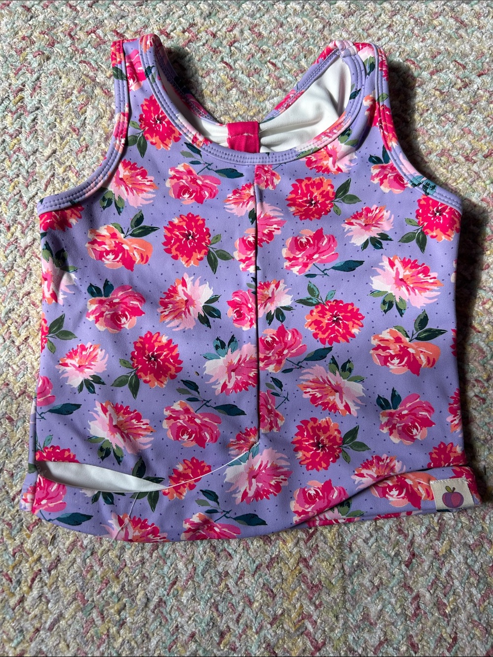 cheeky plum Lavender Floral Tank with Pink Rose Print